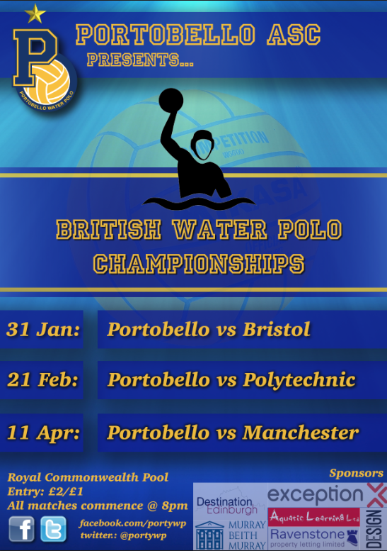 Water Polo. Portobello Water Polo British Championships 2015