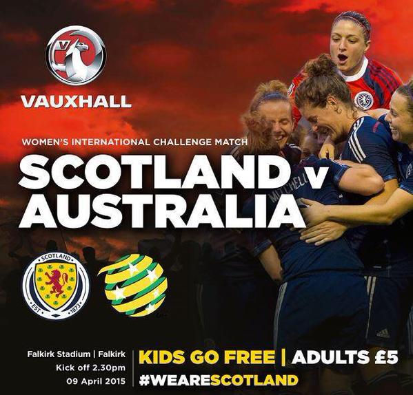 Women's Football. Scotland v Australia. April 2015.