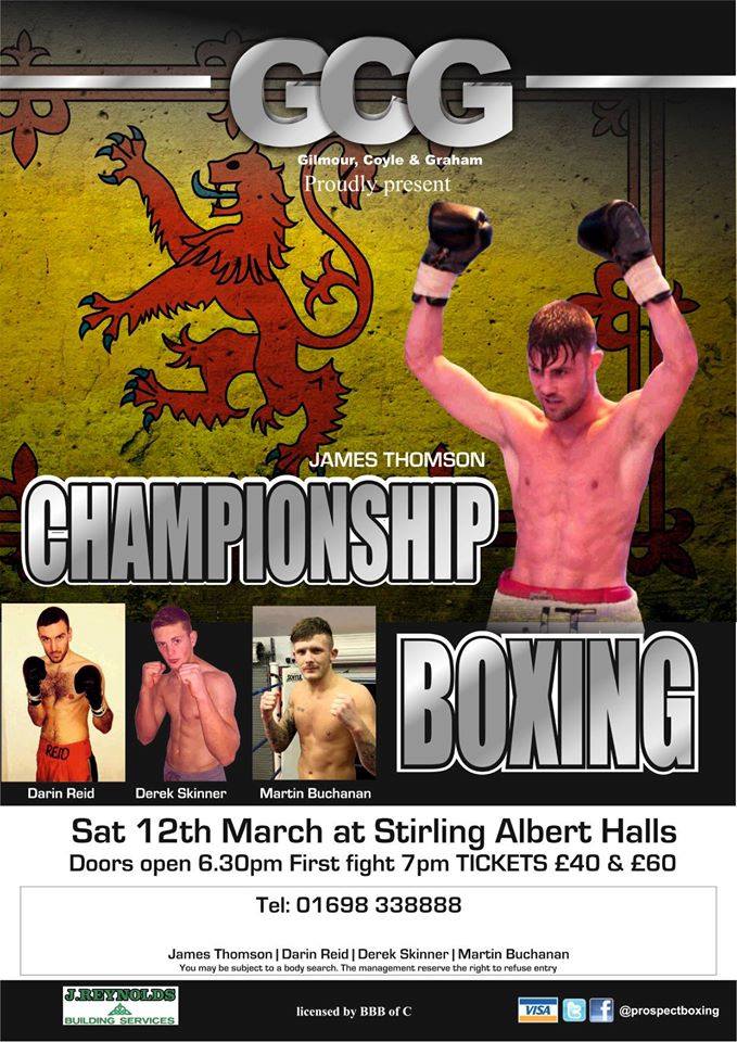 Chris Gilmour and Prospect Boxing. Stirling Albert Halls. March 2016.