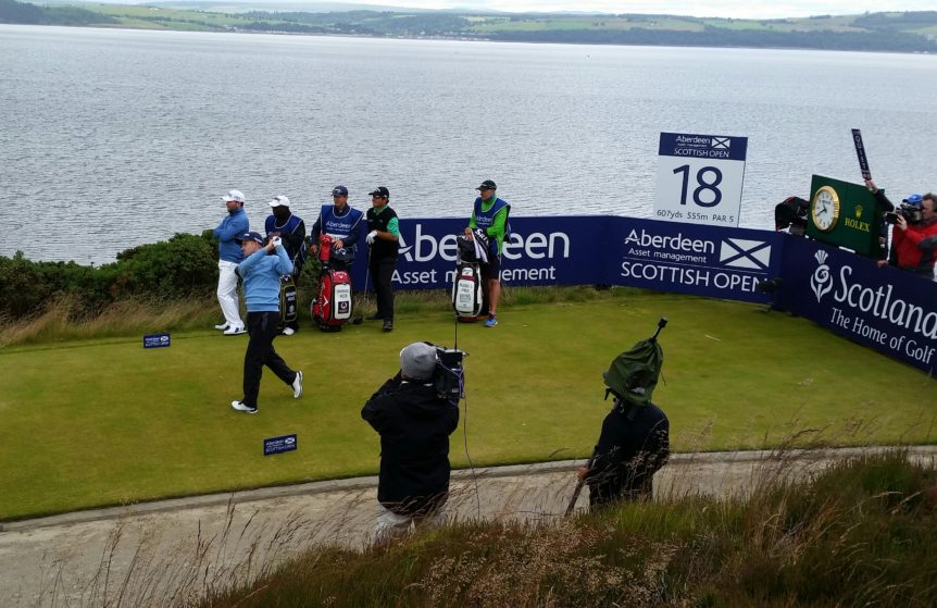 Scottish golf. Russell Knox. AAM Scottish Open 2016, 18th tee.