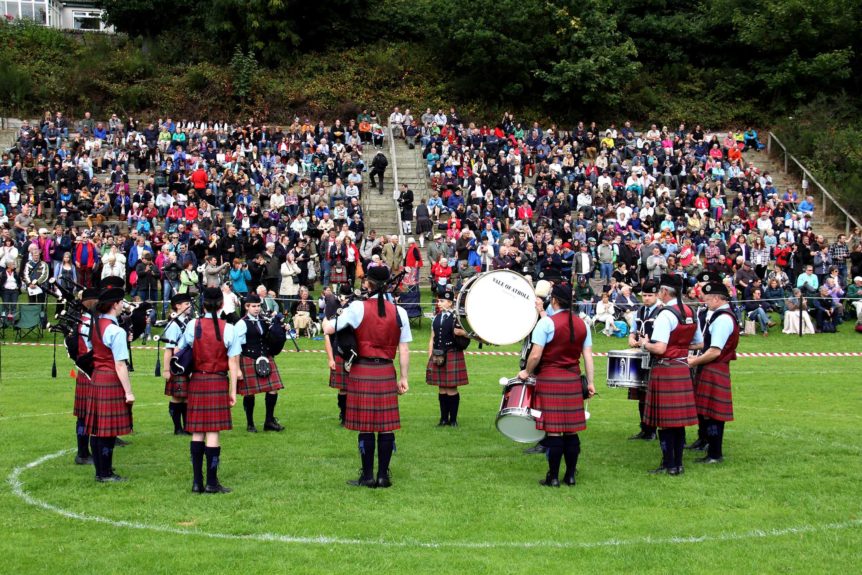 Pitlochry Highland Games. Pipe Band Competition.