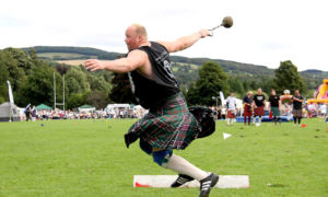 Pitlochry Highland Games. Throwing the Weight.