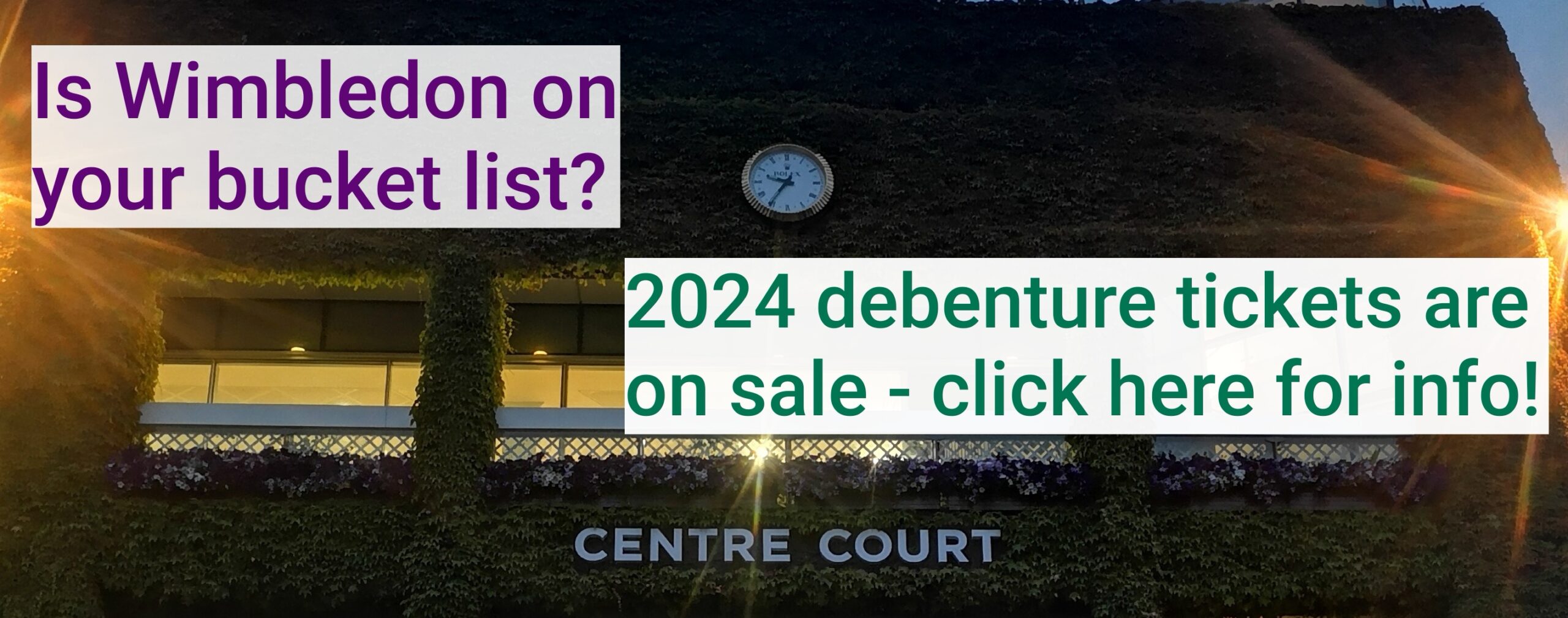 Guarantee Your Place At Wimbledon 2024 Now · The Sybarite