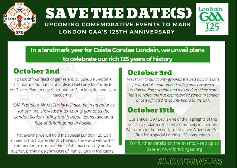 London GAA, 🏑⚽️ Gaelic Games Home matches