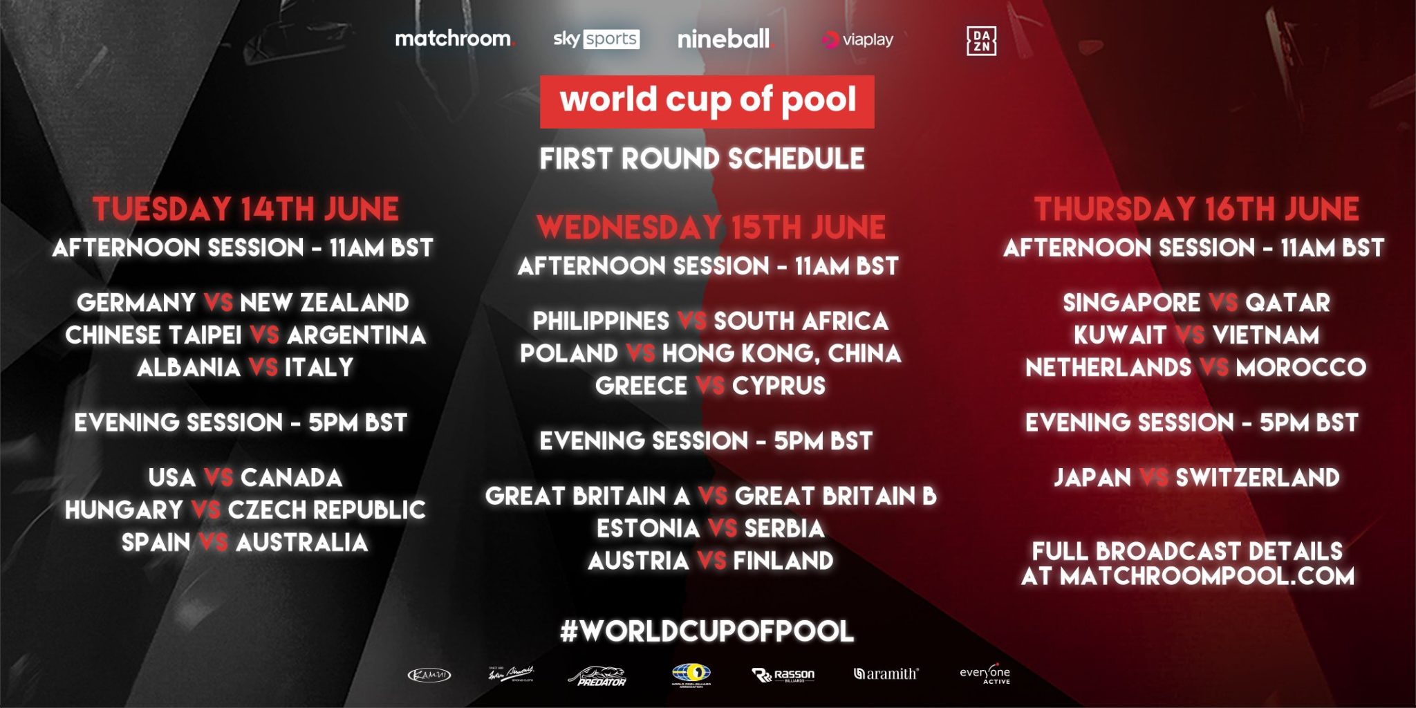 World Cup of Pool Brentwood Centre 🎱 Preview and ticket info
