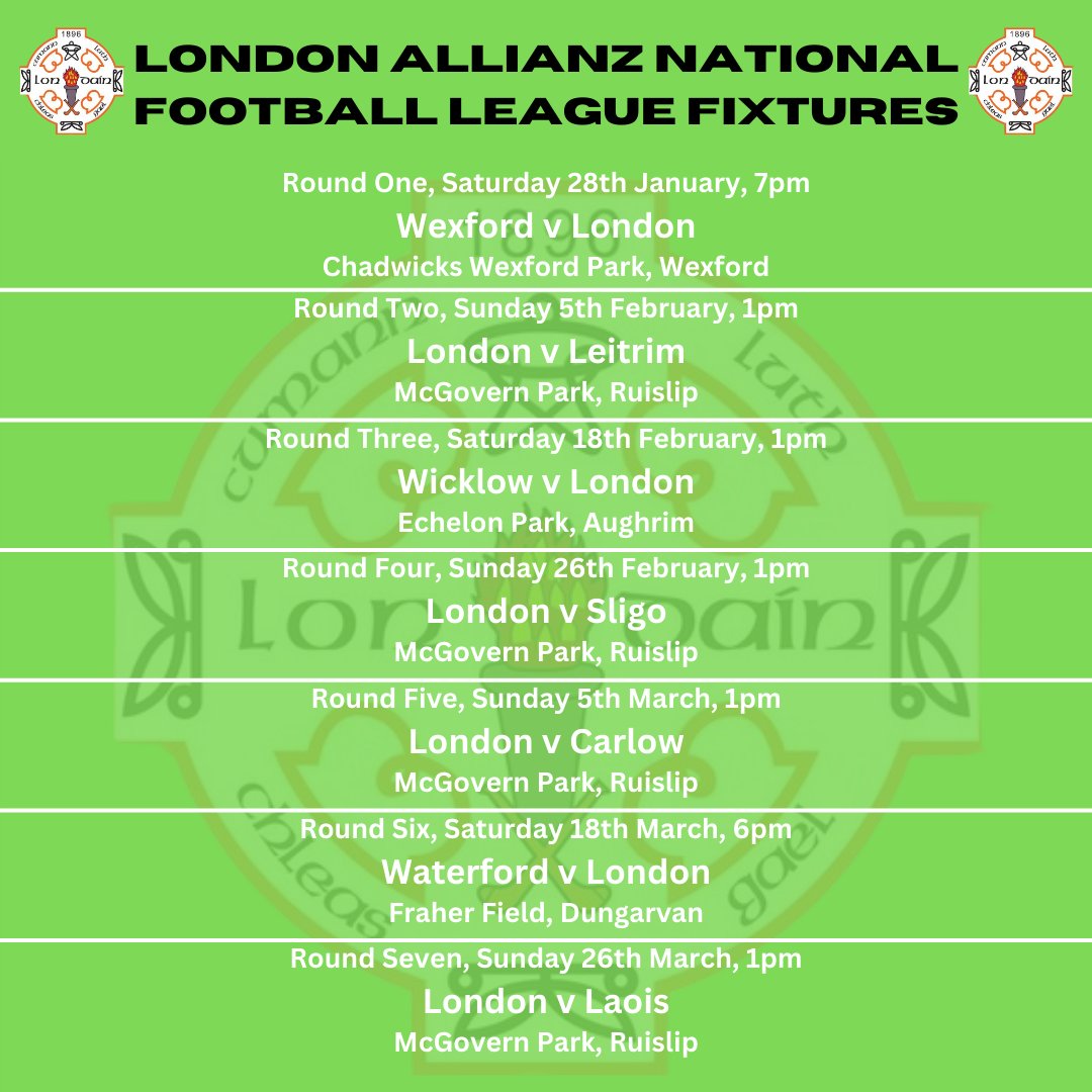 London GAA, 🏑⚽️ Gaelic Games Home matches