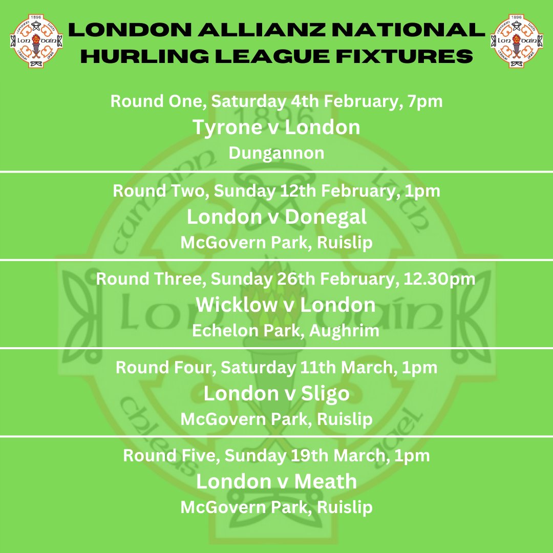 London GAA, 🏑⚽️ Gaelic Games Home matches